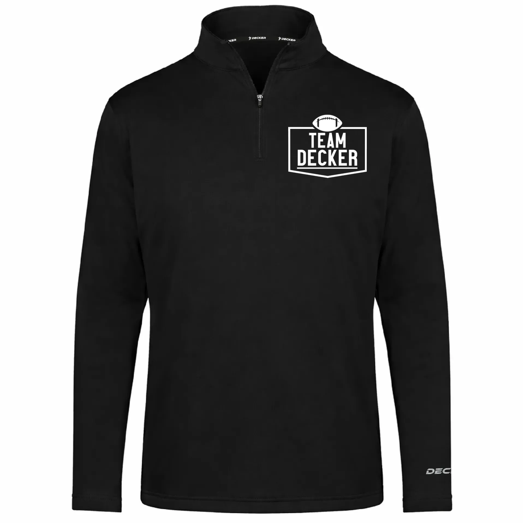 [FOLQFFBK-AXS-LOGO1] Decker Men's FlexFleece 1/4 Zip (Black, Adult XS, Logo 1)
