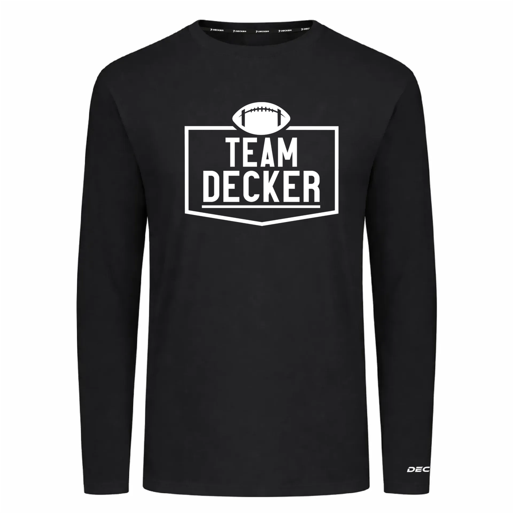 [FTLCUBBK-AXS-LOGO1] Decker Adult Tri-Blend T-Shirt - Long Sleeve (Black, Adult XS, Logo 1)