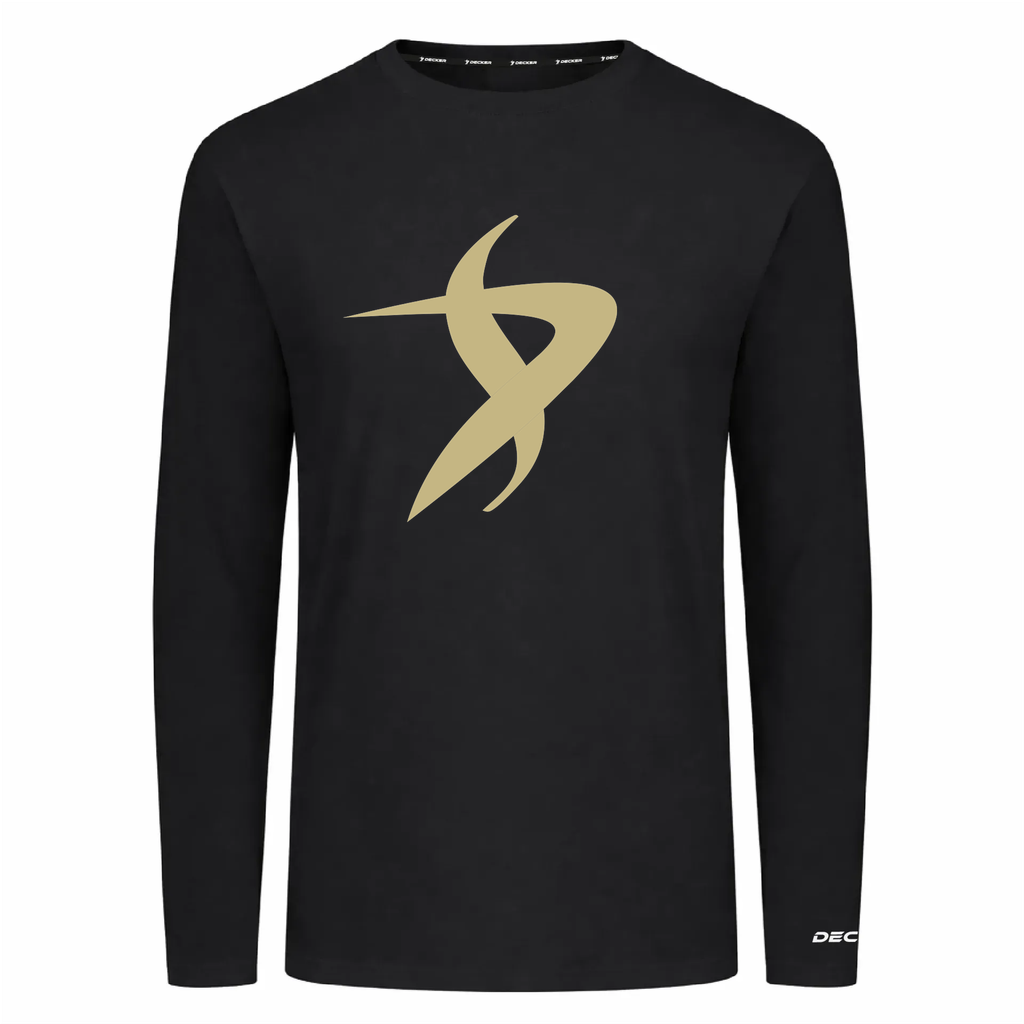 [FTLCUBBK-AXS-LOGO1] Decker Men's Tri-Blend T-Shirt - Long Sleeve (Adult XS, Black, Logo 1)