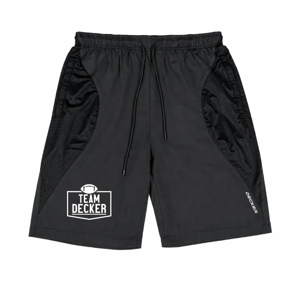 [CUS-DFW-SHOR-PER-CRV-BLK-YXXS-LOGO1] Decker Shorts (Curve Shorts) (Black, Youth XXS, Logo 1)