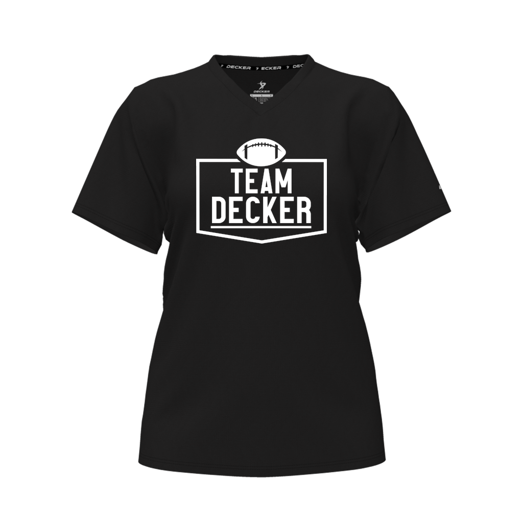 [CUS-DFW-TEES-PER-CNK-LSL-BLK-FYXS-LOGO1] Decker Performance T-Shirt (Crew Neck, Long Sleeve, Black, Female Youth XS, Logo 1)